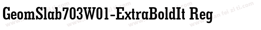 GeomSlab703W01-ExtraBoldIt Regular字体转换